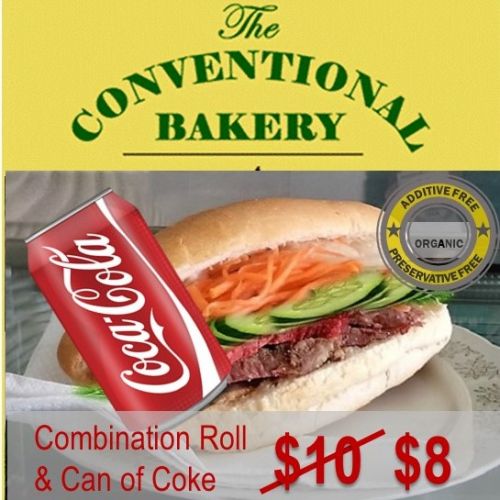 Combination Roll & Can of Coke $8 - Save $2